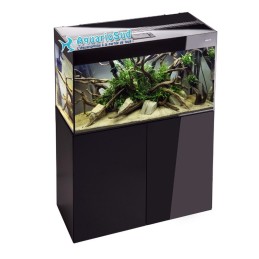 Set acquario AQUAEL da 215 litri con LED + mobiletto nero lucido