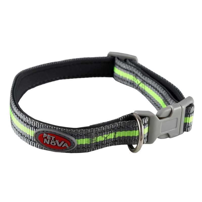 PETNOVA Graues reflektierendes Hundehalsband