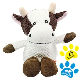 Peluche couinante pour chien : Vache - 32 cm