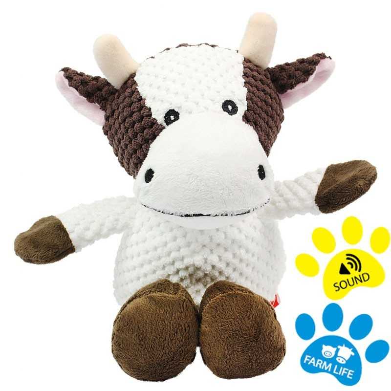 Peluche couinante pour chien : Vache - 32 cm