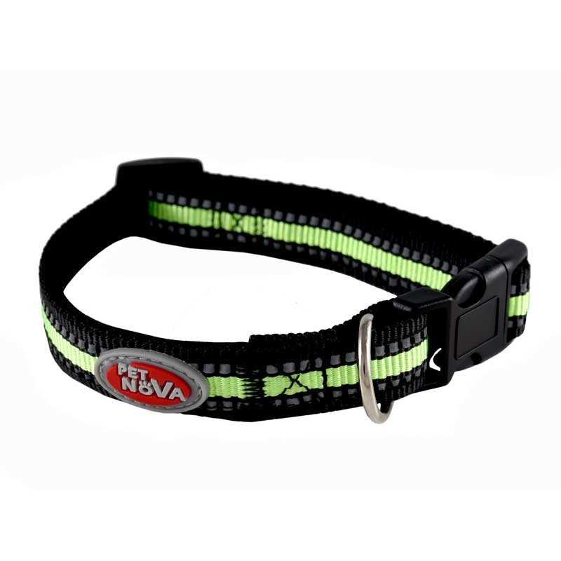 Collare riflettente nero per cani PETNOVA