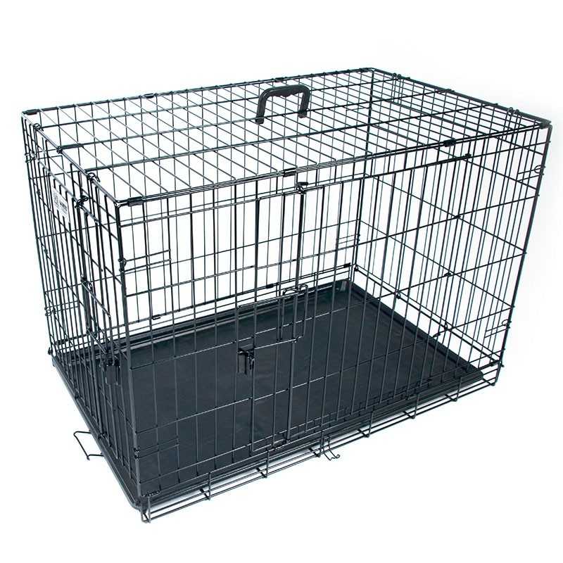 Foldable cage with 2 doors 106.5x71x76 cm - Black