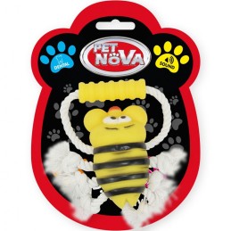 DOG LIFE STYLE Abeille sur corde avec poignée, 26cm