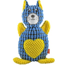 DOG LIFE STYLE Quietsch-Plüschtier, blaue Katze, 28 cm
