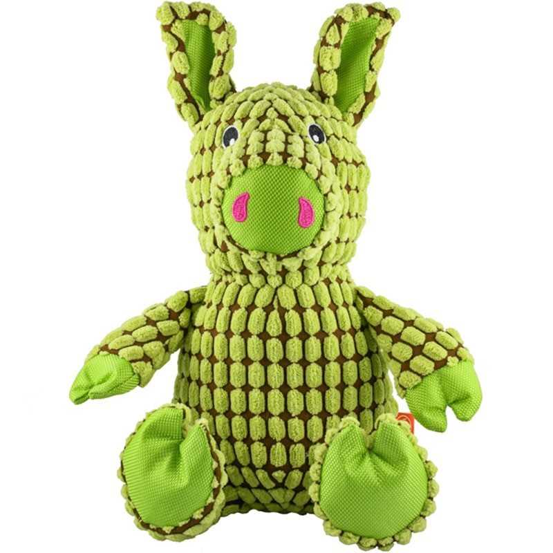 DOG LIFE STYLE Peluche couineur cochon vert 34cm