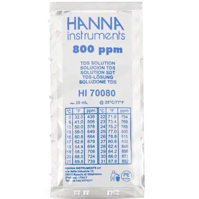 Soluzione di calibrazione HANNA HI70080 800ppm per conduttivimetro