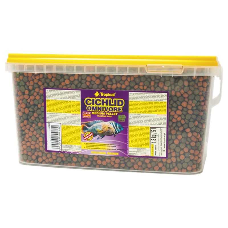 Cíclido Tropical Omnivore Medium Pellet 5 litros