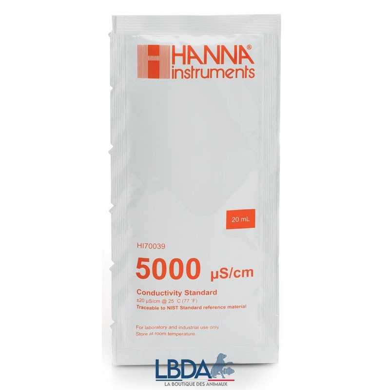 HANNA HI70039P Solution d'étalonnage 5000 µS pour conductivimètre