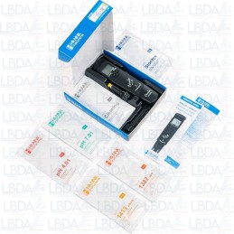 Kit de comprobador electrónico de pH/CE/TDS/°C HANNA INSTRUMENTS HI98129