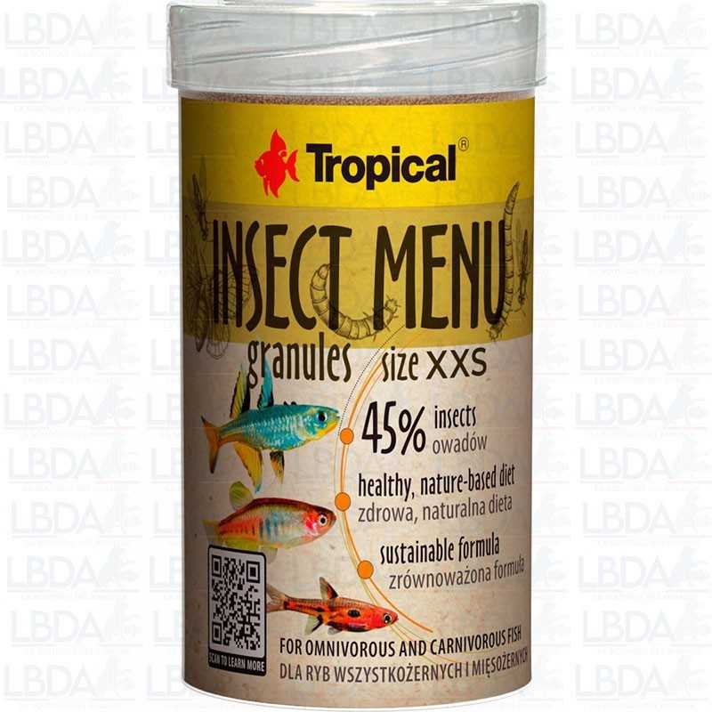 Gránulos para el menú de insectos tropicales - Tamaño XXS - 100 ml