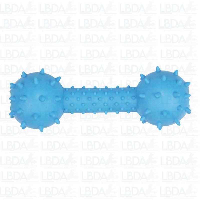 DOG LIFE STYLE Haltère Caoutchouc 14cm - Bleu