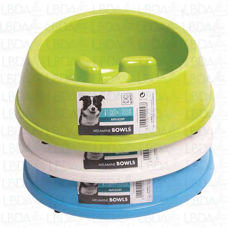 M-PETS Melamine Bowl - Gamelle anti-glouton pour chien 900ml
