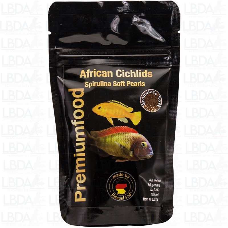 DISCUSFOOD African Cichlid Spirulina Soft Pearls - 80 gr